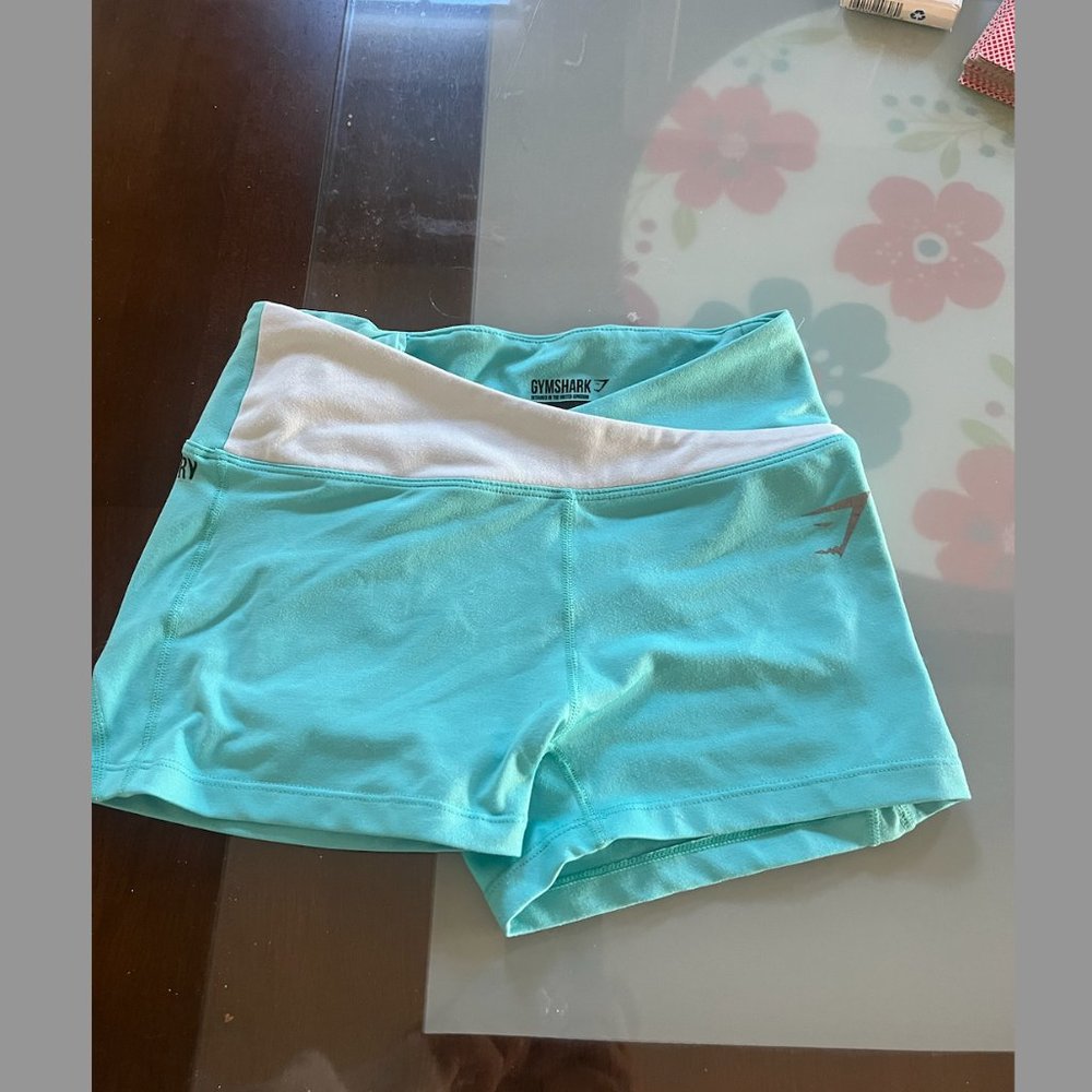 Gymshark Aqua White Training Shorts XS